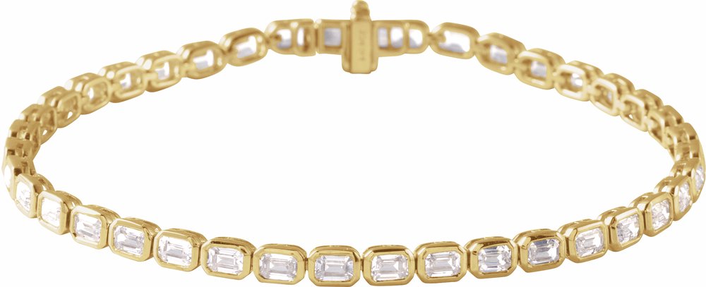 14K Yellow Gold 6 1/4 CTW Lab-Grown Diamond Line 7" Bracelet