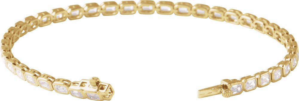 14K Yellow Gold 6 1/4 CTW Lab-Grown Diamond Line 7" Bracelet