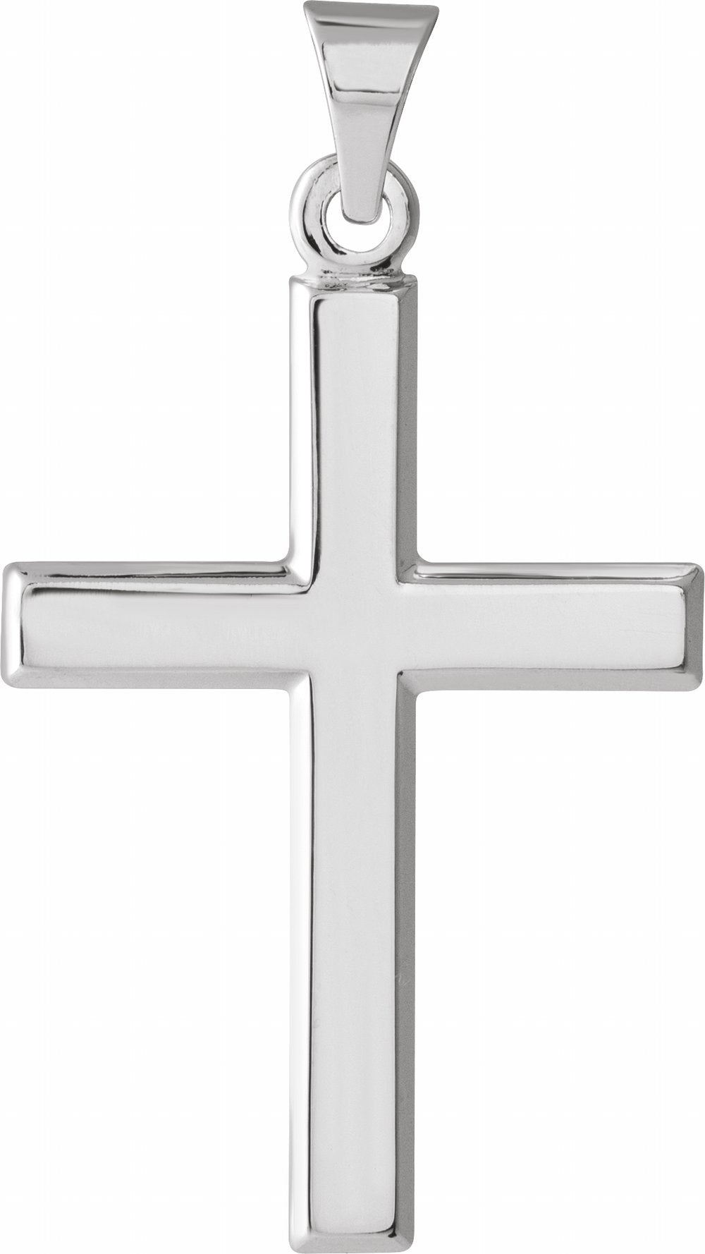 14K White Cross Pendant