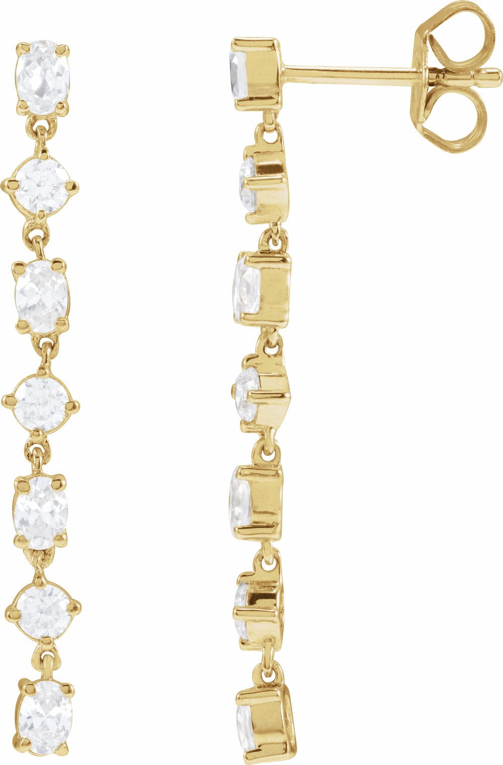 14K Yellow Gold 1 1/5 CTW Lab-Grown Diamond Dangle Earrings