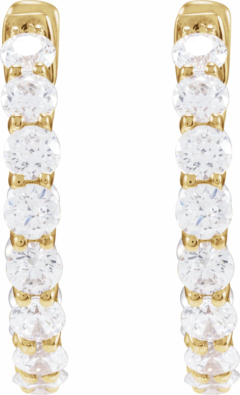14K Yellow Gold 2 1/5 CTW Lab-Grown Diamond Inside-Outside 19.7 mm Hoop Earrings