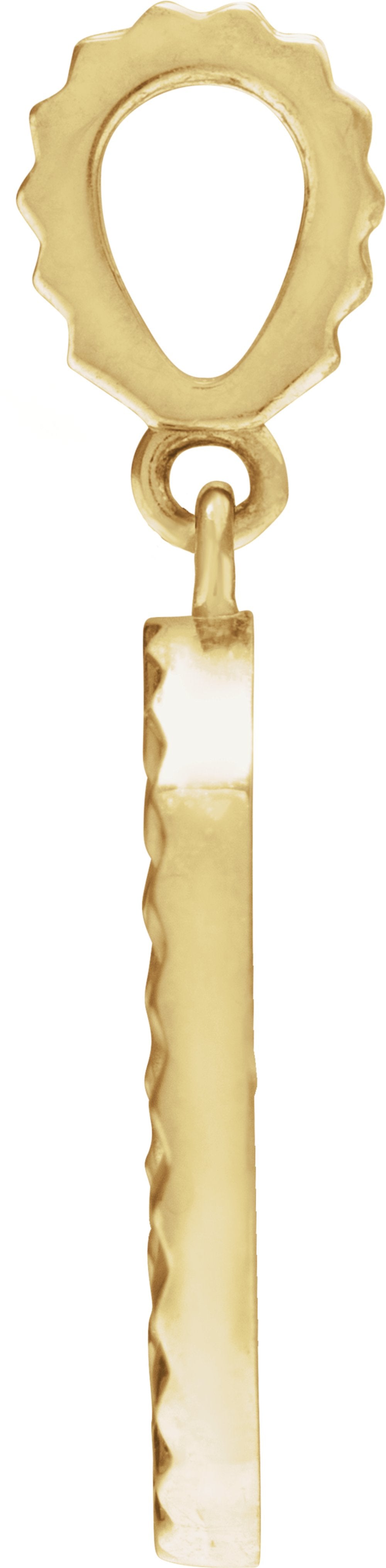 14K Yellow Gold Angel Wing Coin Pendant