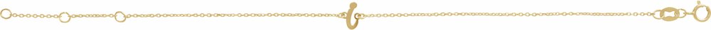 14K Yellow Gold Initial I 6 1/2-7 1/2" Bracelet