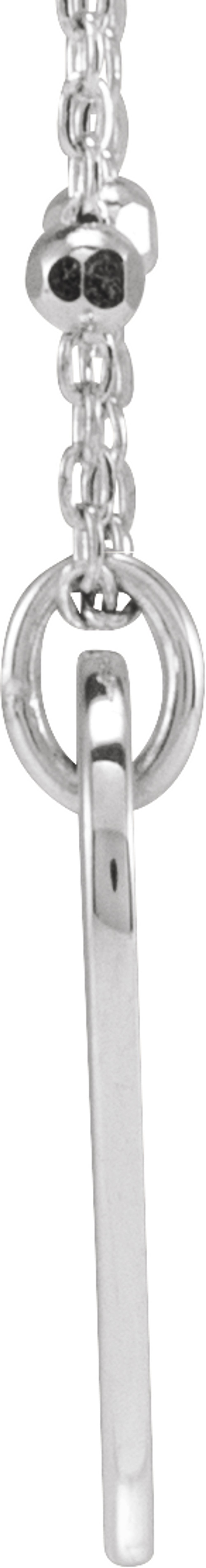 14K White Engravable Heart 16" Necklace