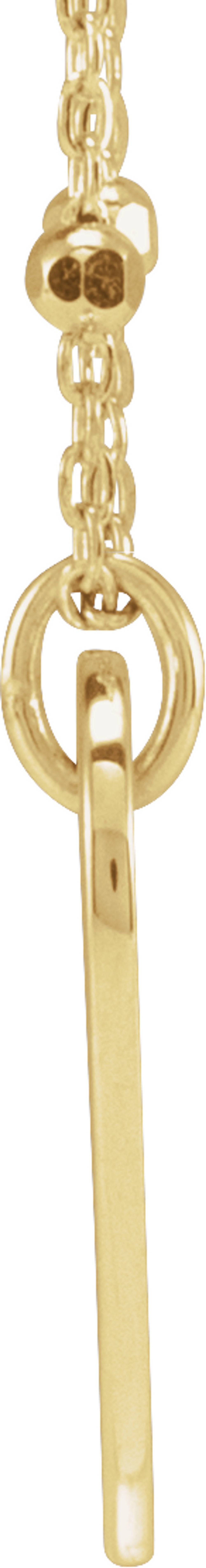 14K Yellow Gold Engravable Heart 16" Necklace