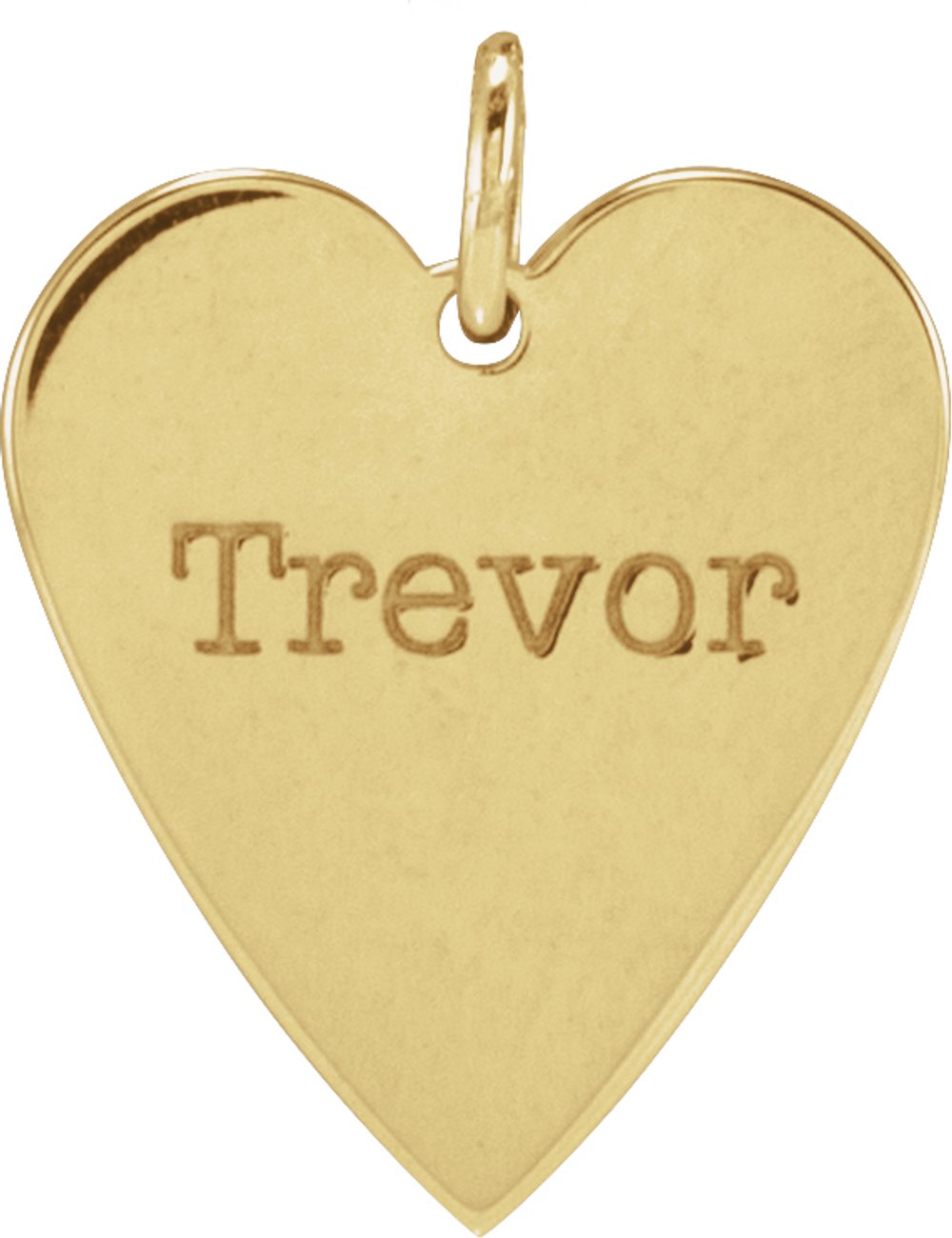 14K Yellow Gold Engravable Heart Pendant