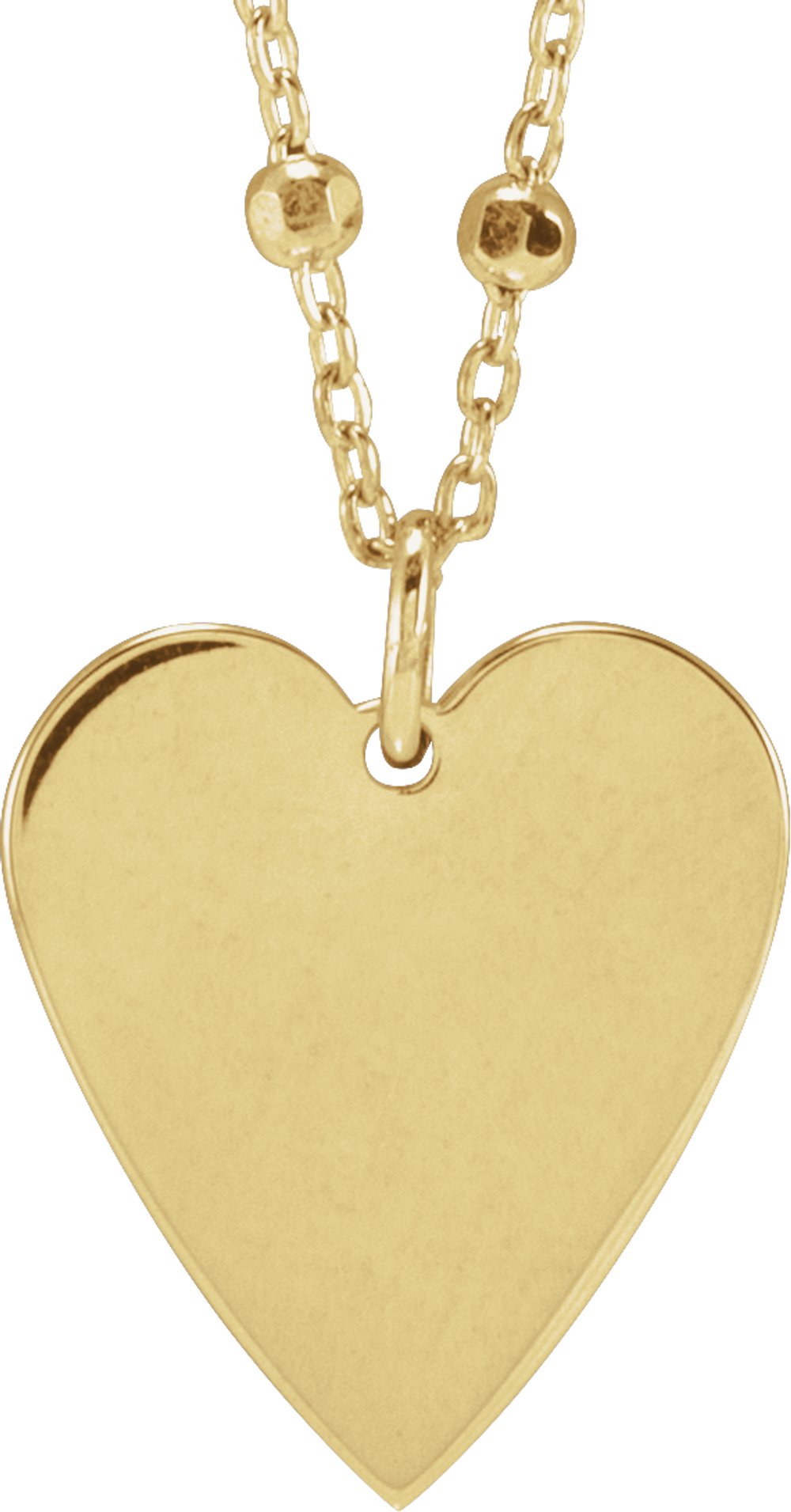 14K Yellow Gold Engravable Heart 16" Necklace
