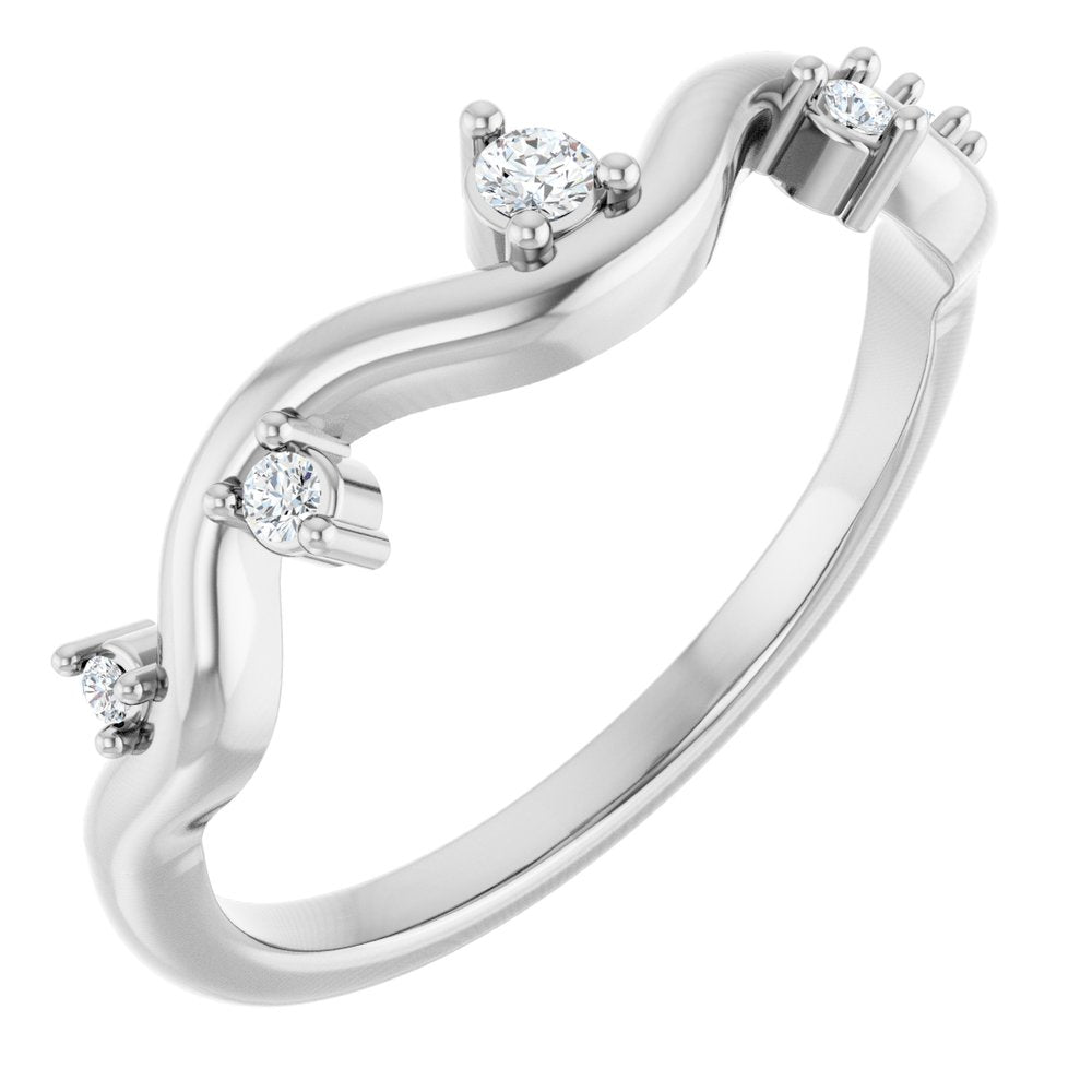 14K White Gold .07 CTW Natural Diamond Ring