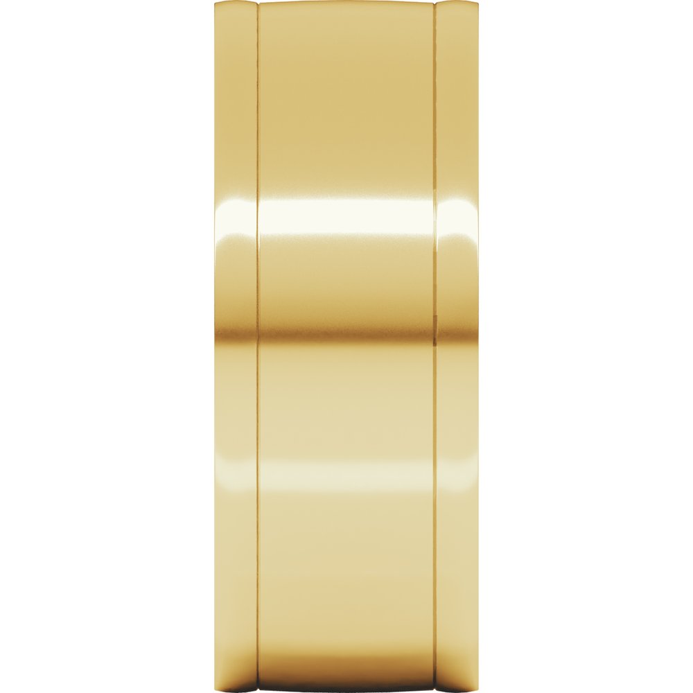 14K Yellow 9 mm Round-Edge Grooved Comfort-Fit Half Round Band Size 6.5