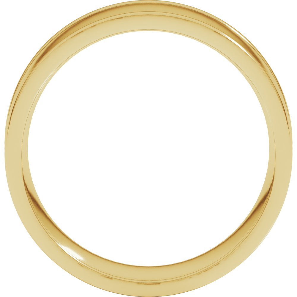 14K Yellow Gold 8 mm Round-Edge Grooved Comfort-Fit Half Round Band Size 10
