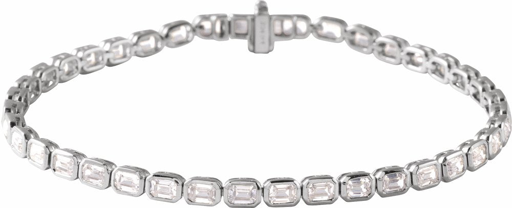 14K White Gold 6 1/4 CTW Lab-Grown Diamond Line 7" Bracelet