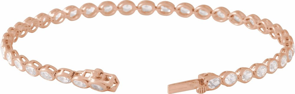 14K Rose 4 9/10 CTW Lab-Grown Diamond Line 7" Bracelet