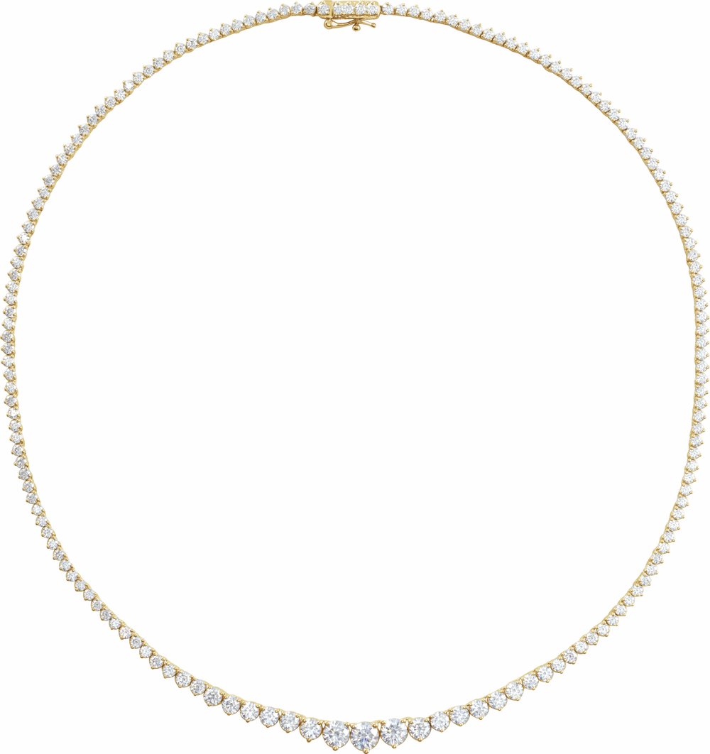 14K Yellow Gold 9 1/2 CTW Lab-Grown Diamond Line 16 1/2" Necklace
