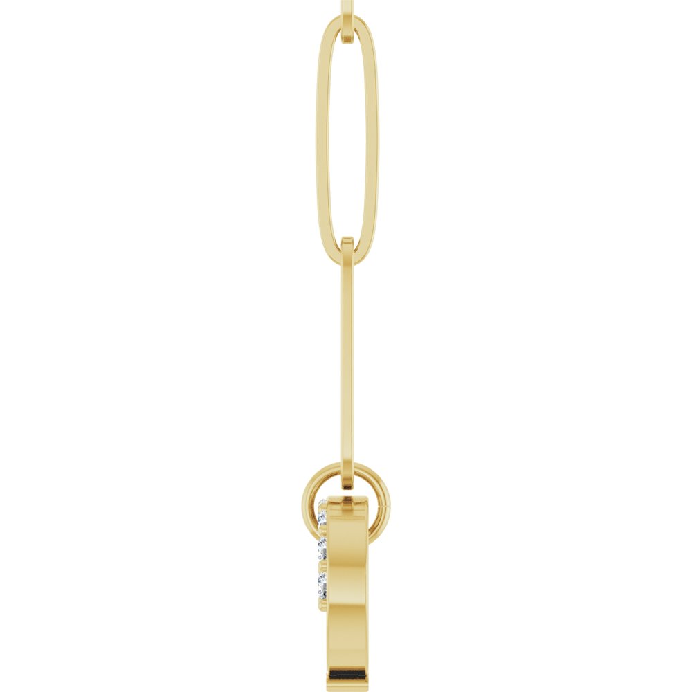 14K Yellow Gold .08 CTW Natural Diamond Charm 16" Necklace