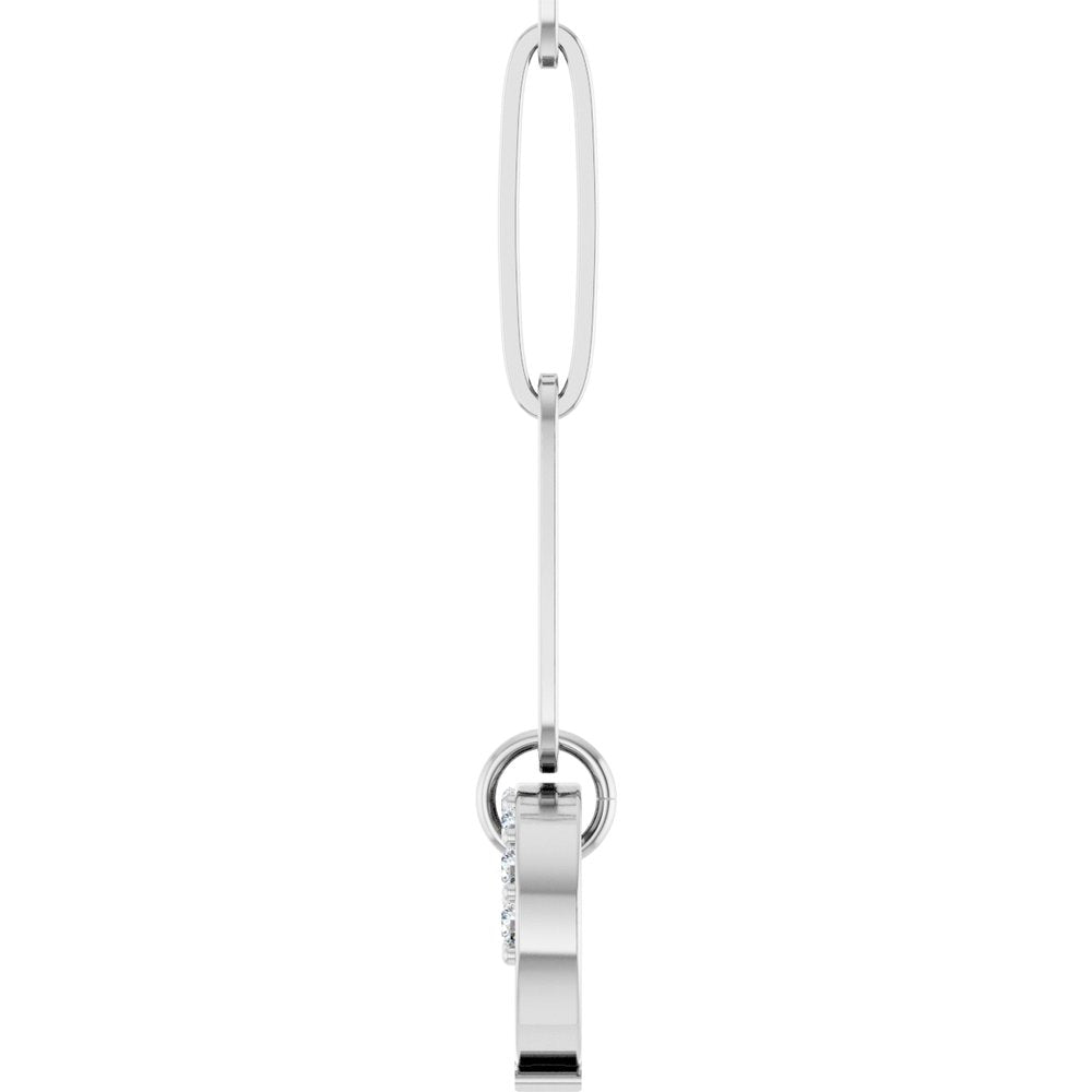 14K White Gold .08 CTW Natural Diamond Charm 16" Necklace