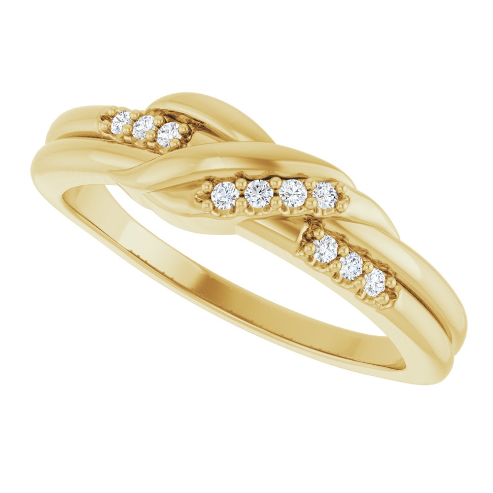 14K Yellow .07 CTW Natural Diamond Knot Ring