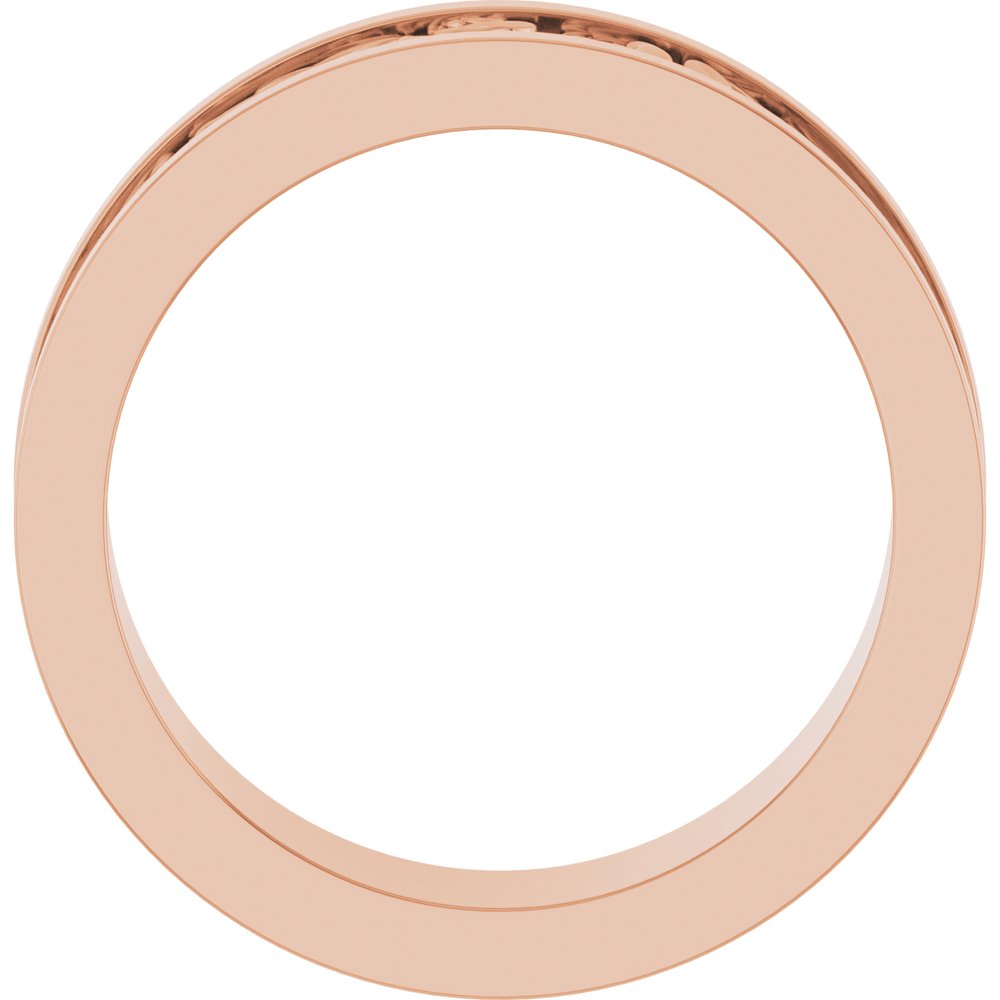 14K Rose Gold 6.5 mm Sculptural Flat Band Size 8