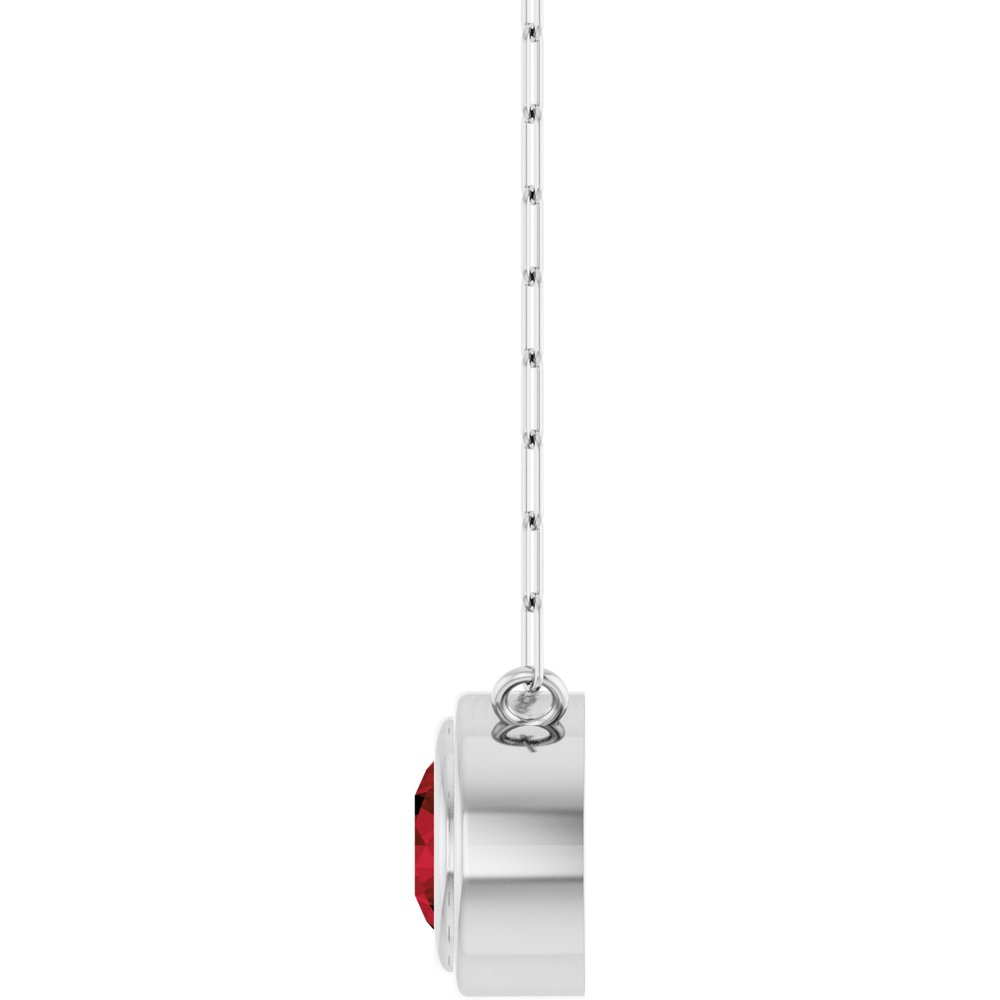 14K White Gold Natural Mozambique Garnet 18" Necklace