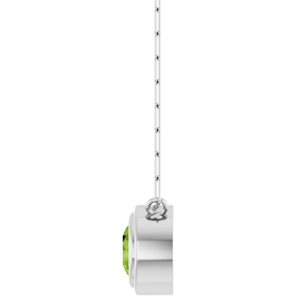 Sterling Silver Natural Peridot 18" Necklace