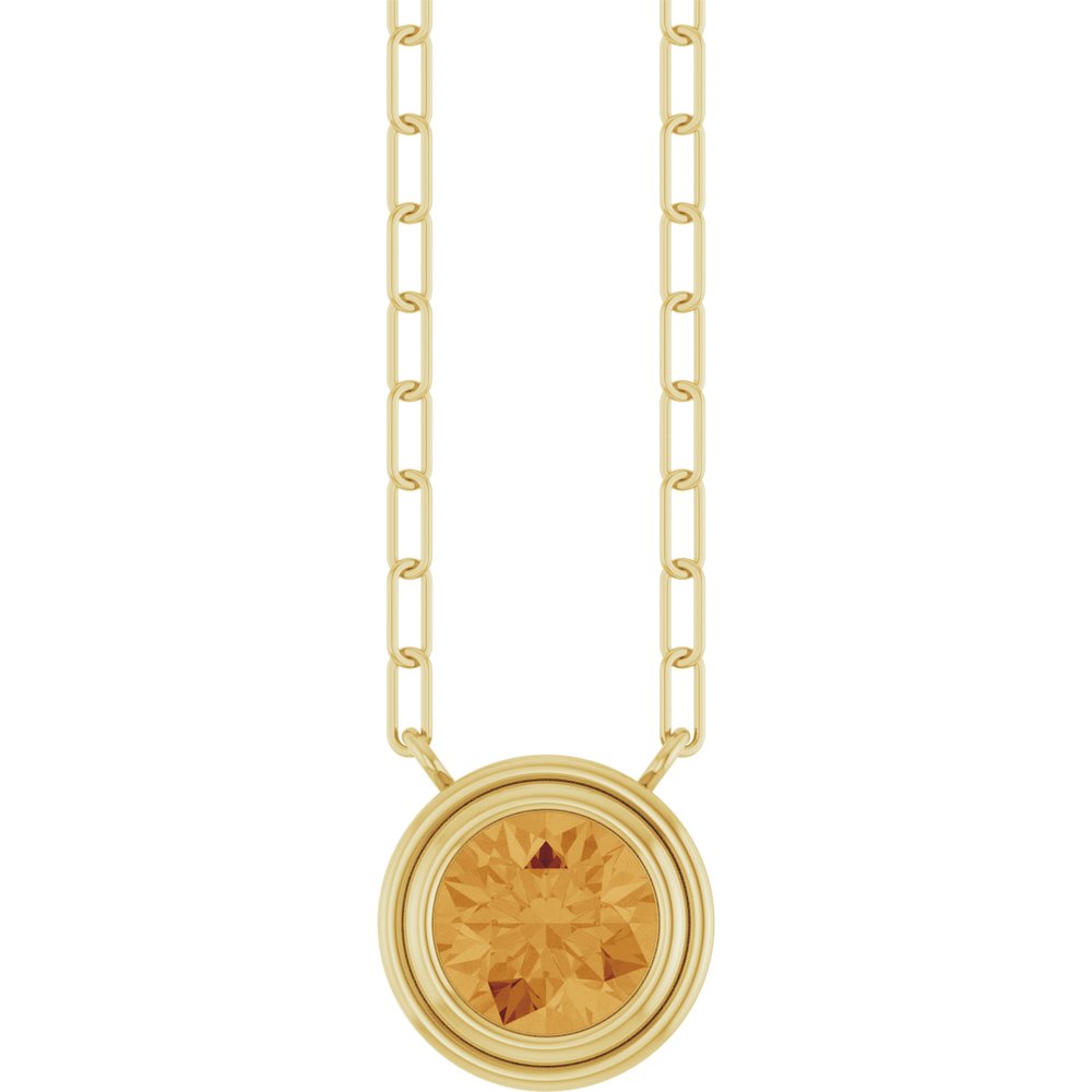 14K Yellow Gold Natural Citrine 18" Necklace