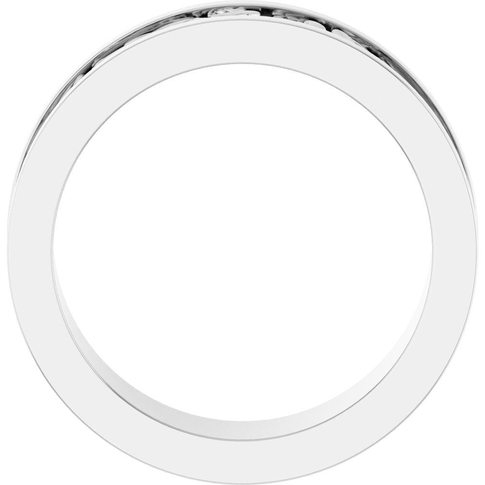 Sterling Silver 6.5 mm Sculptural Flat Band Size 7.5