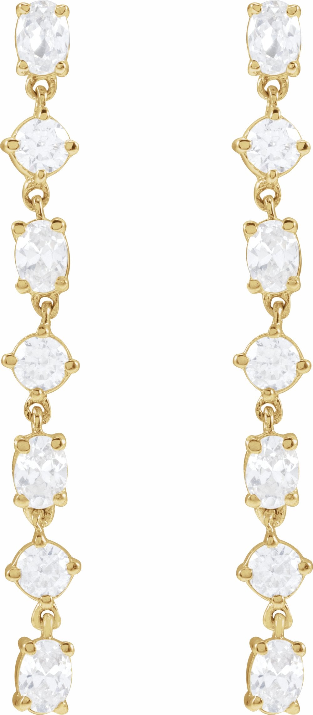 14K Yellow Gold 1 1/5 CTW Lab-Grown Diamond Dangle Earrings