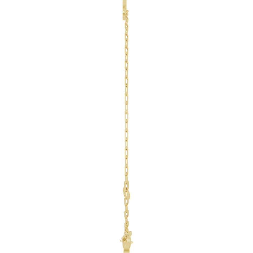 14K Yellow Sans Serif Initial O 6 1/2-7 1/2" Bracelet