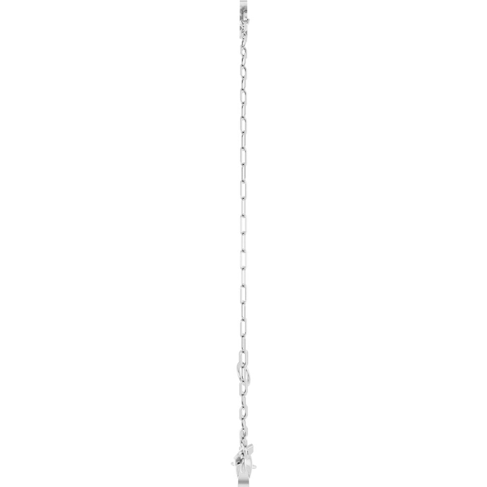 14K White Sans Serif Initial W 6 1/2-7 1/2" Bracelet