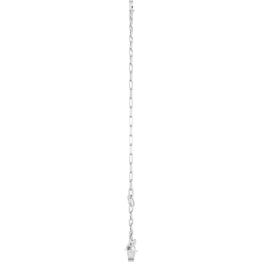 Sterling Silver Sans Serif Initial T 6 1/2-7 1/2" Bracelet