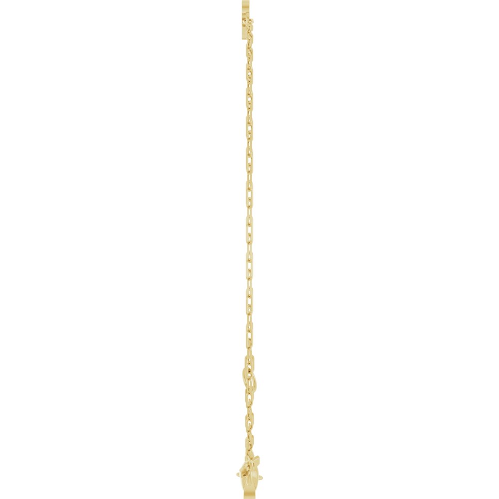 14K Yellow Sans Serif Initial R 6 1/2-7 1/2" Bracelet