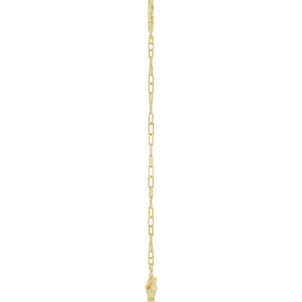 14K Yellow Gold Sideways Cross 7" Bracelet