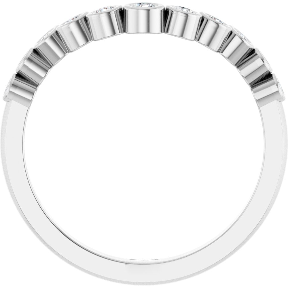 14K White 1/5 CTW Natural Diamond Contour Band