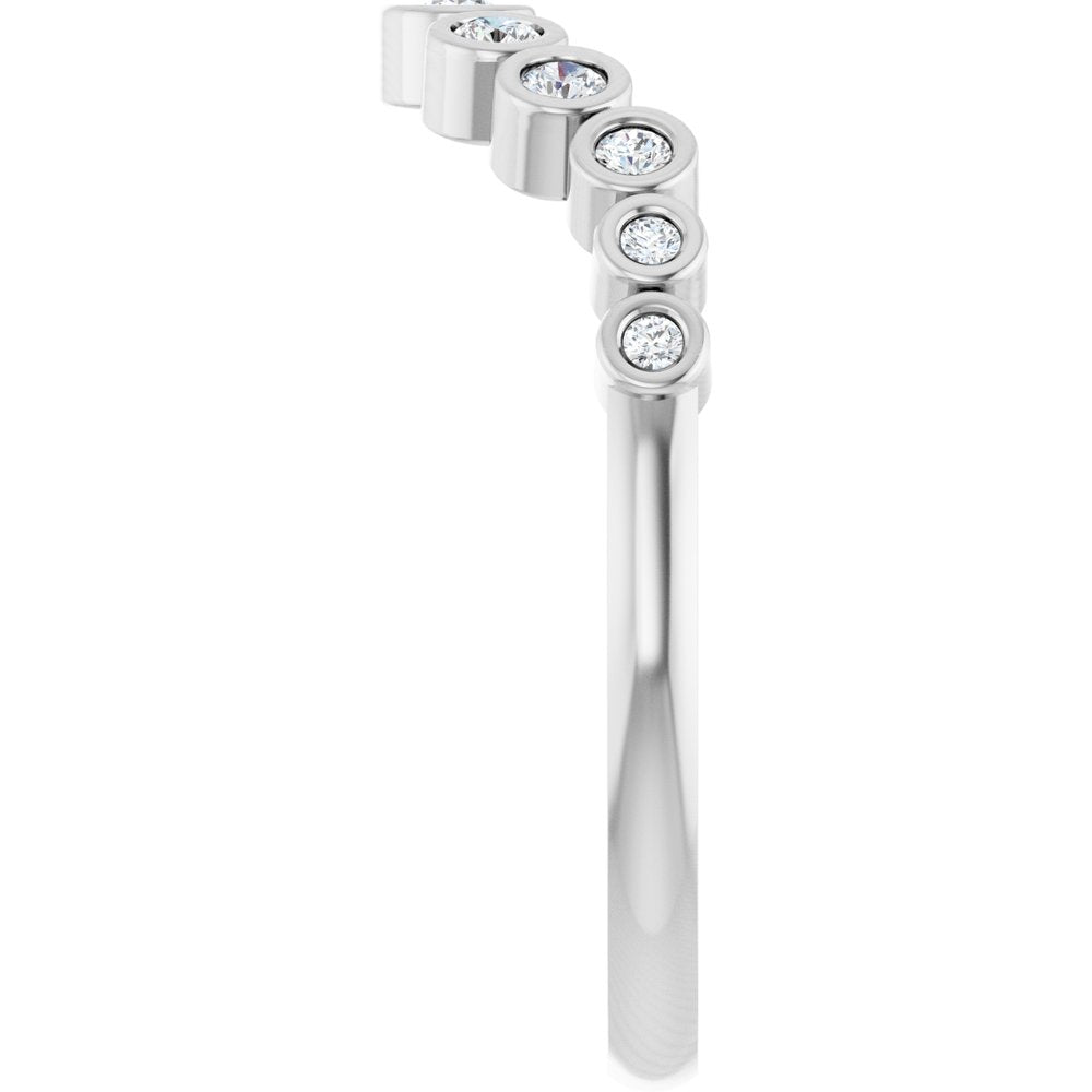 14K White 1/5 CTW Natural Diamond Contour Band