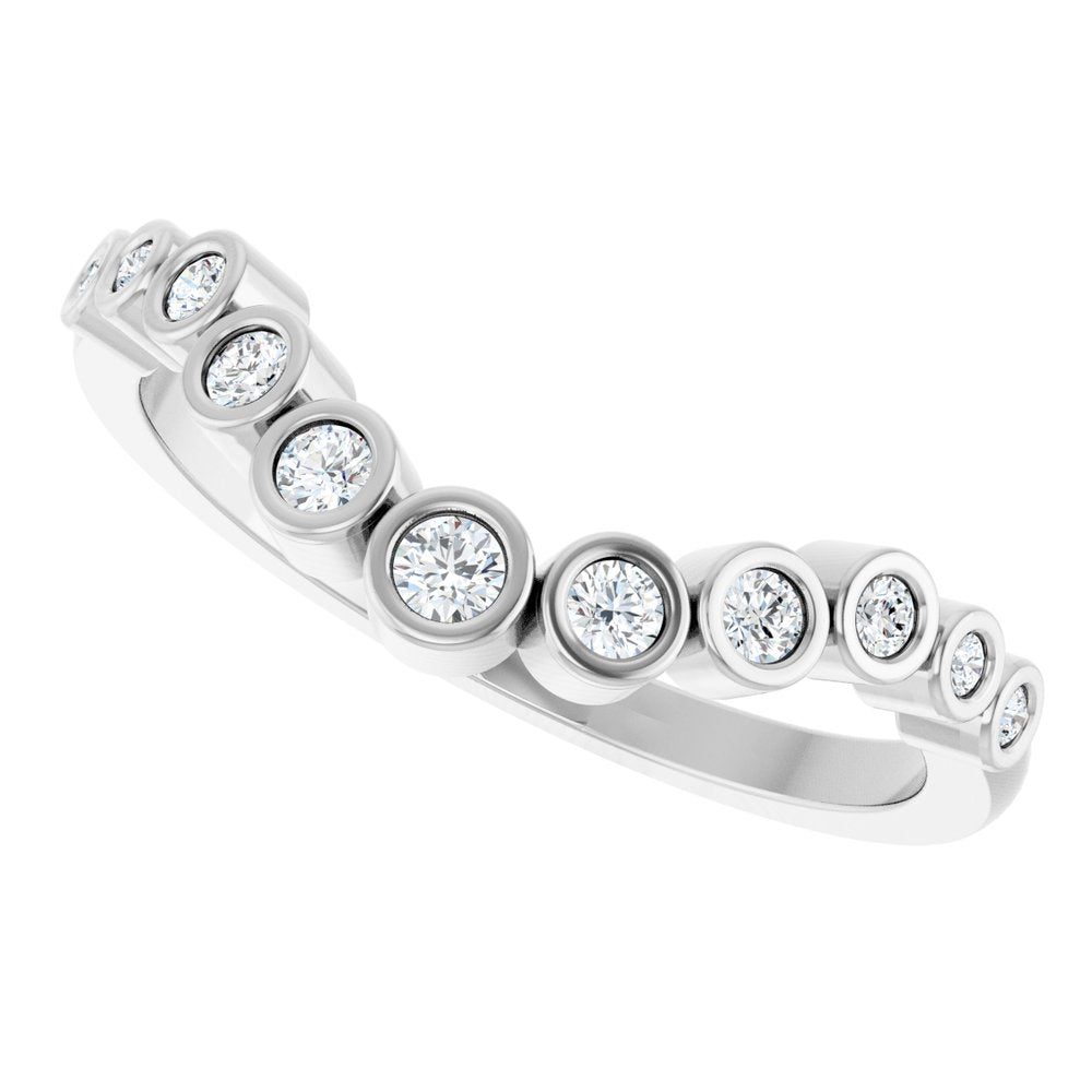14K White 1/5 CTW Natural Diamond Contour Band