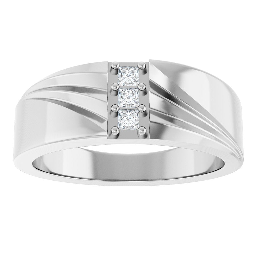 14K White 1/8 CTW Lab-Grown Diamond Band
