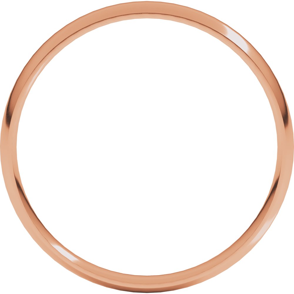 14K Rose Gold 3 mm Ultra-Lightweight Comfort-Fit Half Round Band Size 7