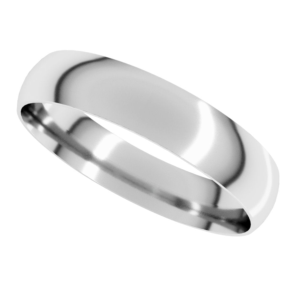 10K White 4 mm Ultra-Lightweight Comfort-Fit Half Round Band