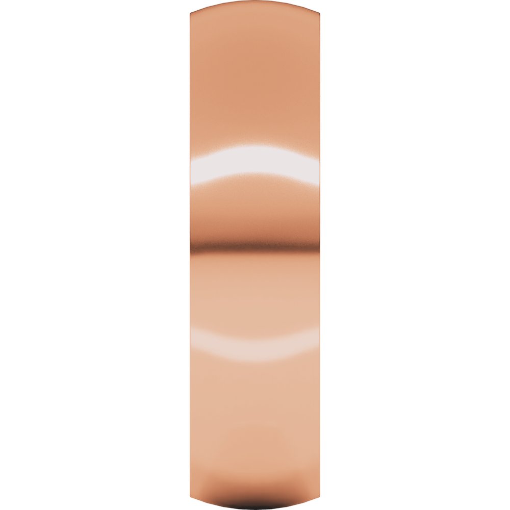 14K Rose Gold 5 mm Ultra-Lightweight Comfort-Fit Half Round Band Size 8