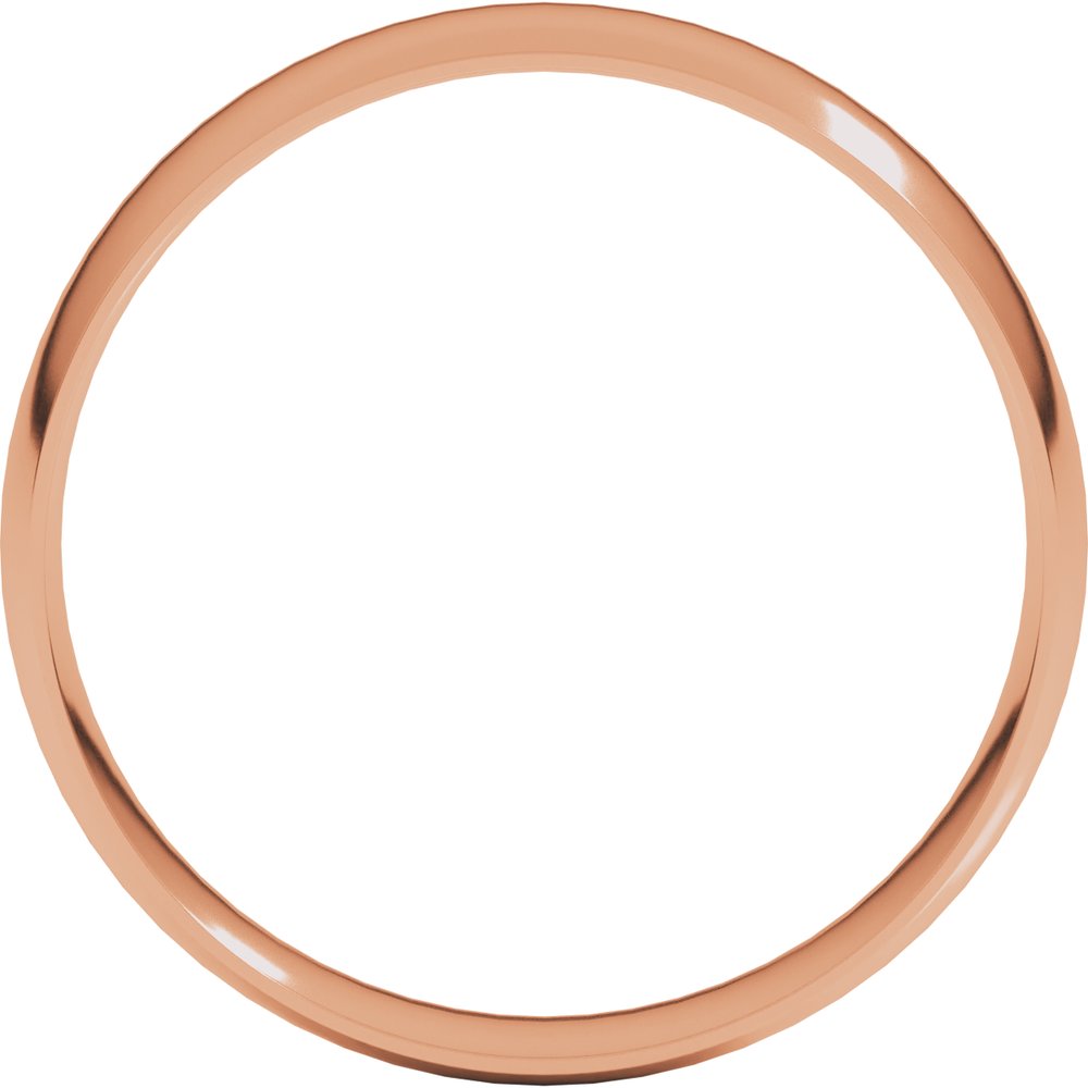 14K Rose Gold 5 mm Ultra-Lightweight Comfort-Fit Half Round Band Size 8
