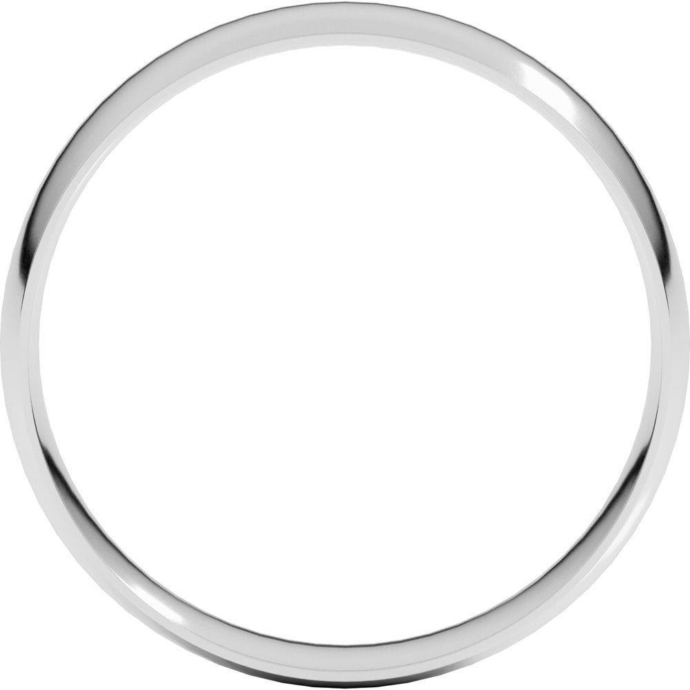Platinum 5 mm Ultra-Lightweight Comfort-Fit Half Round Band Size 9