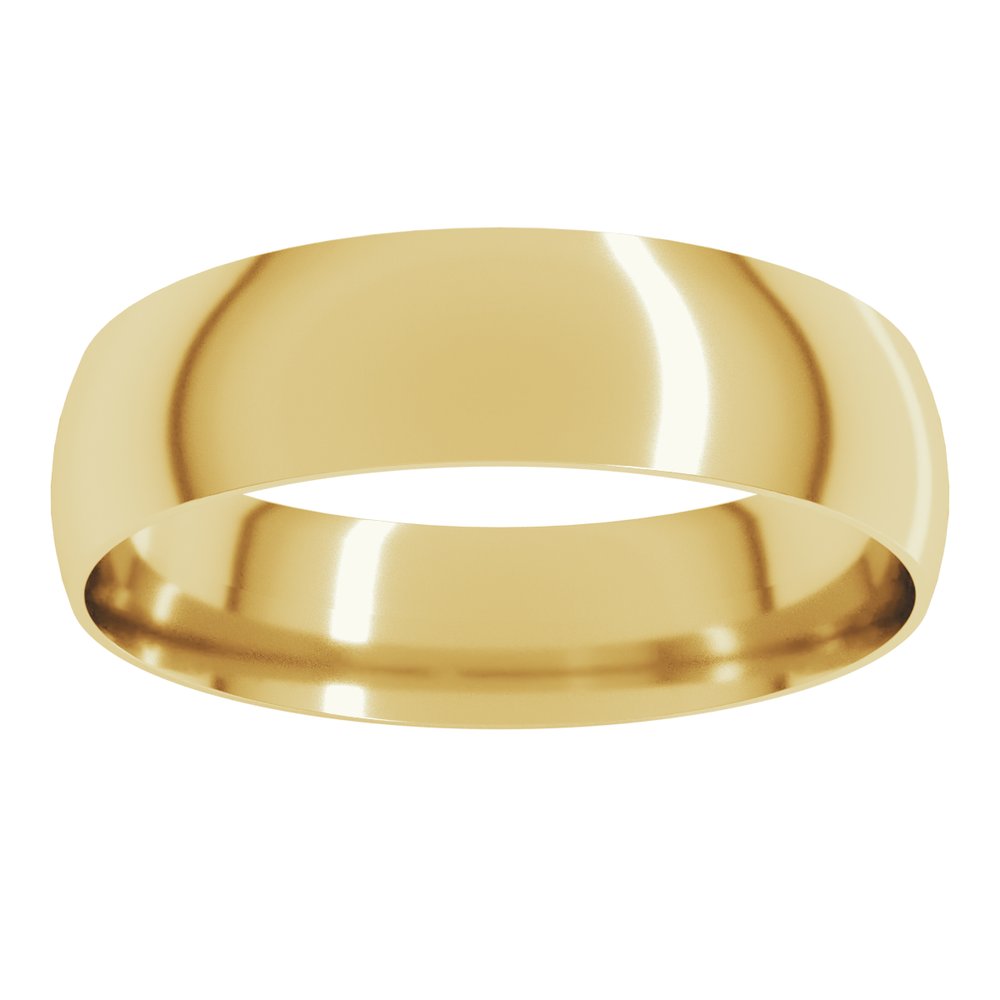 10K Yellow Gold 5 mm Ultra-Lightweight Comfort-Fit Half Round Band Size 7