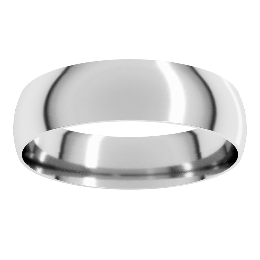 14K X1 White 5 mm Ultra-Lightweight Comfort-Fit Half Round Band Size 14.5