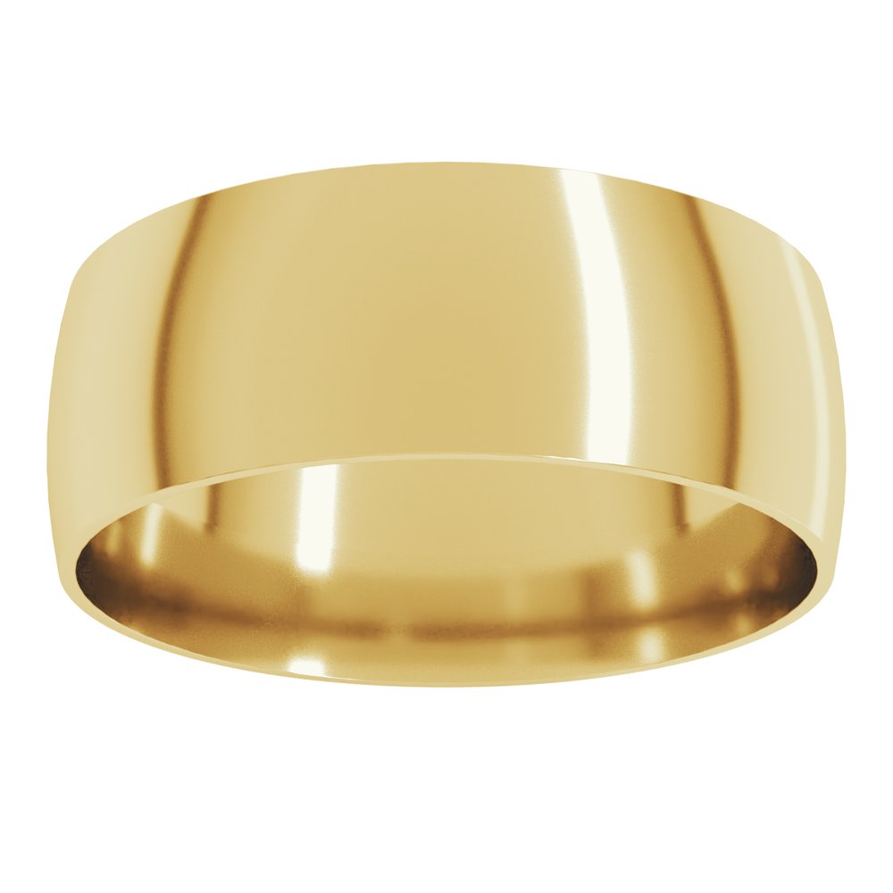 10K Yellow Gold 7 mm Ultra-Lightweight Comfort-Fit Half Round Band Size 7