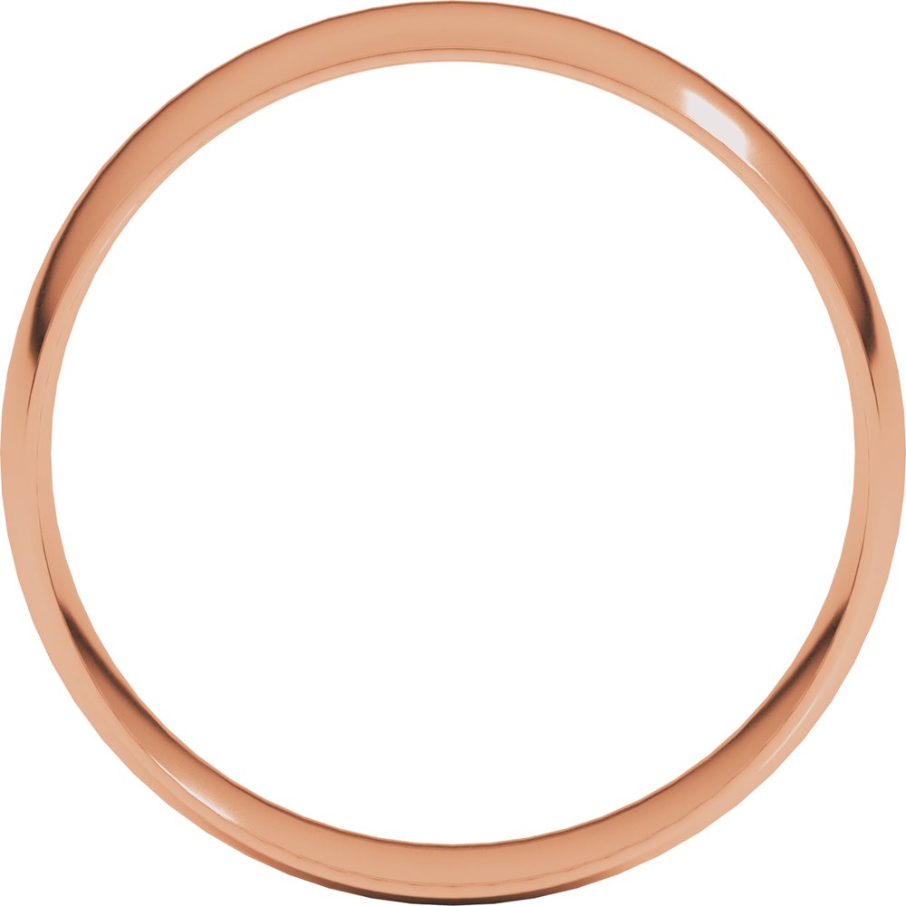 10K Rose Gold 6 mm Ultra-Lightweight Comfort-Fit Half Round Band Size 9.5