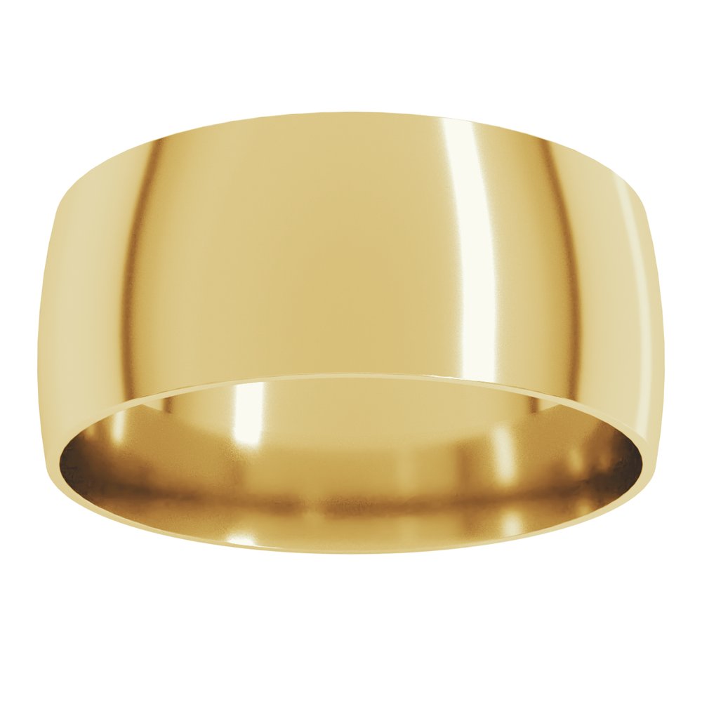 14K White Gold 8 mm Ultra-Lightweight Comfort-Fit Half Round Band Size 8