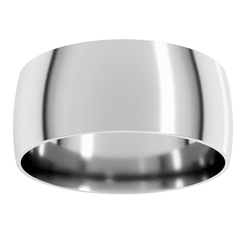 10K White 8 mm Ultra-Lightweight Comfort-Fit Half Round Band