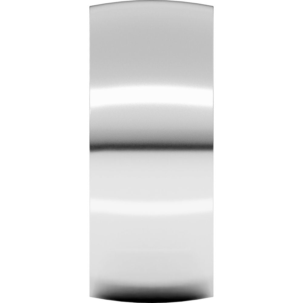 10K White 8 mm Ultra-Lightweight Half Round Band Size 10.5