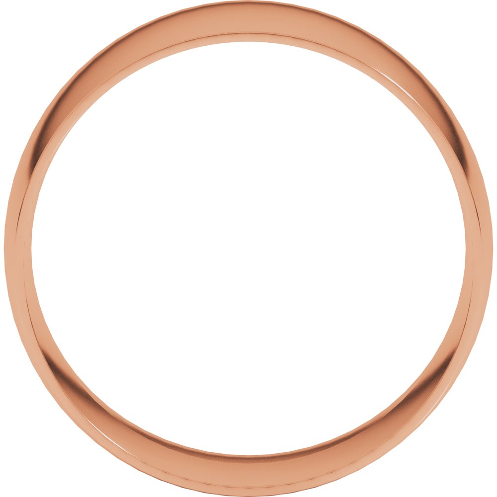 14K Rose Gold 9 mm Ultra-Lightweight Comfort-Fit Half Round Band Size 11