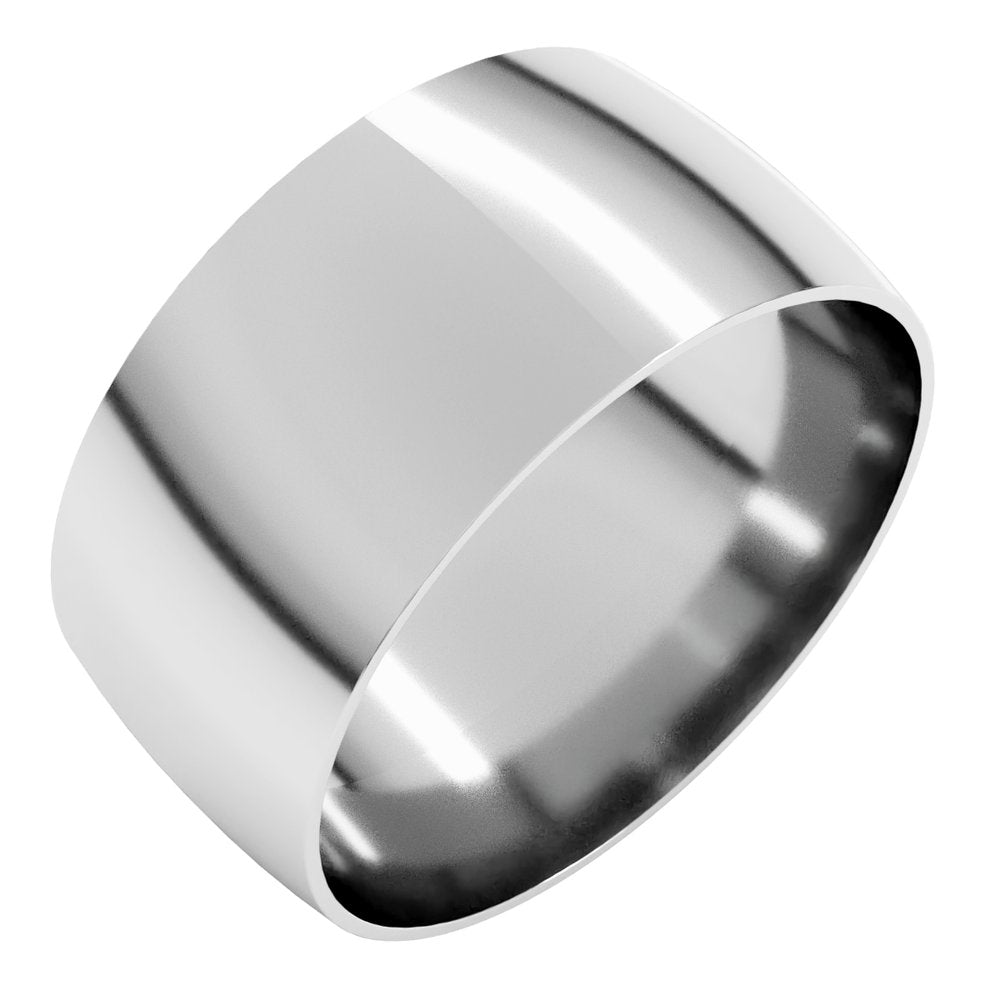 Platinum 9 mm Ultra-Lightweight Comfort-Fit Half Round Band Size 11.5