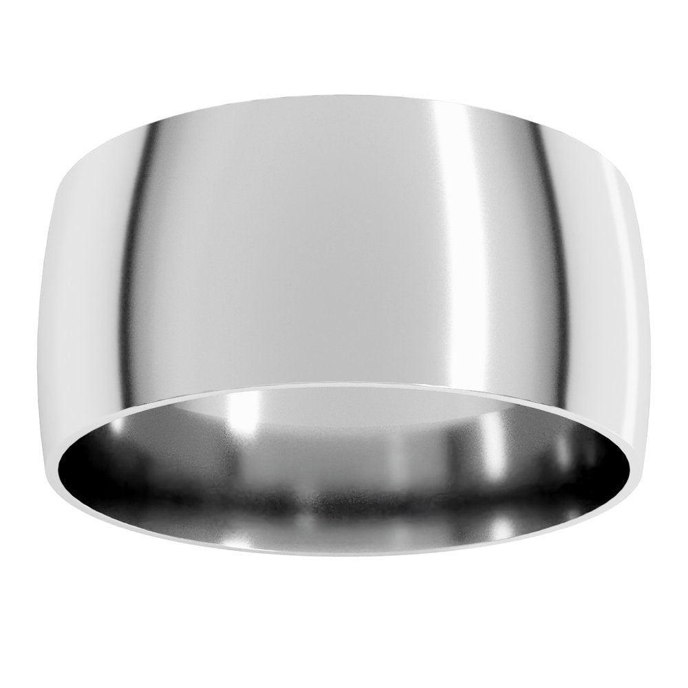 Platinum 9 mm Ultra-Lightweight Comfort-Fit Half Round Band Size 11.5